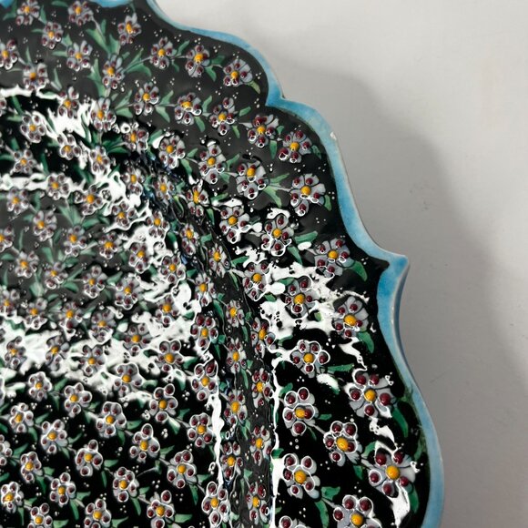 Decorative 12.5" Wall Hanging Plate Life Tree Pattern Turkish Ceramic Hand Paint - Picture 5 of 16